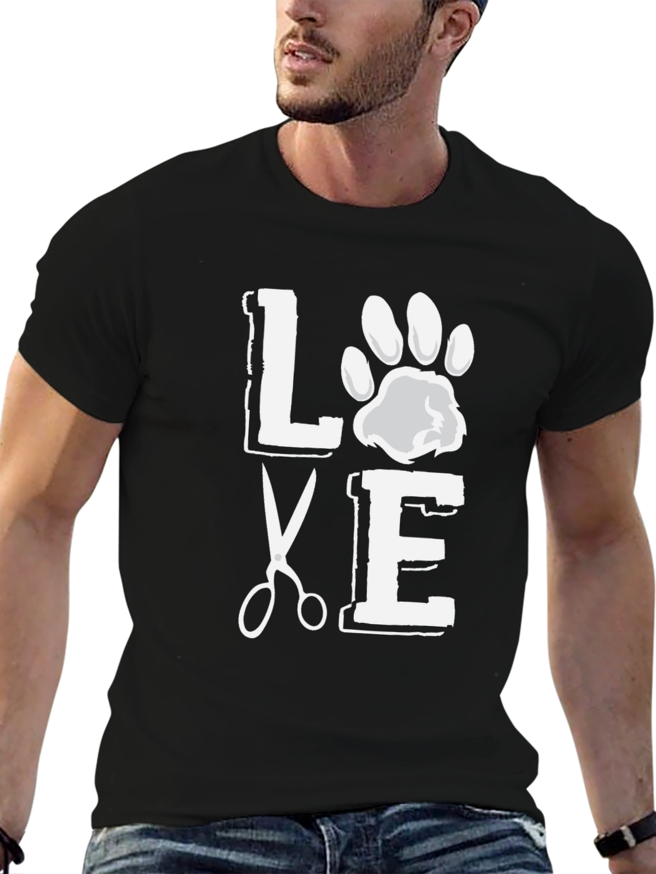 Love Grooming Black Graphic T-Shirt