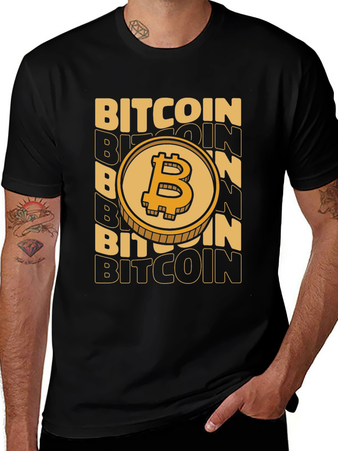 Bitcoin Coin Black Graphic Tee