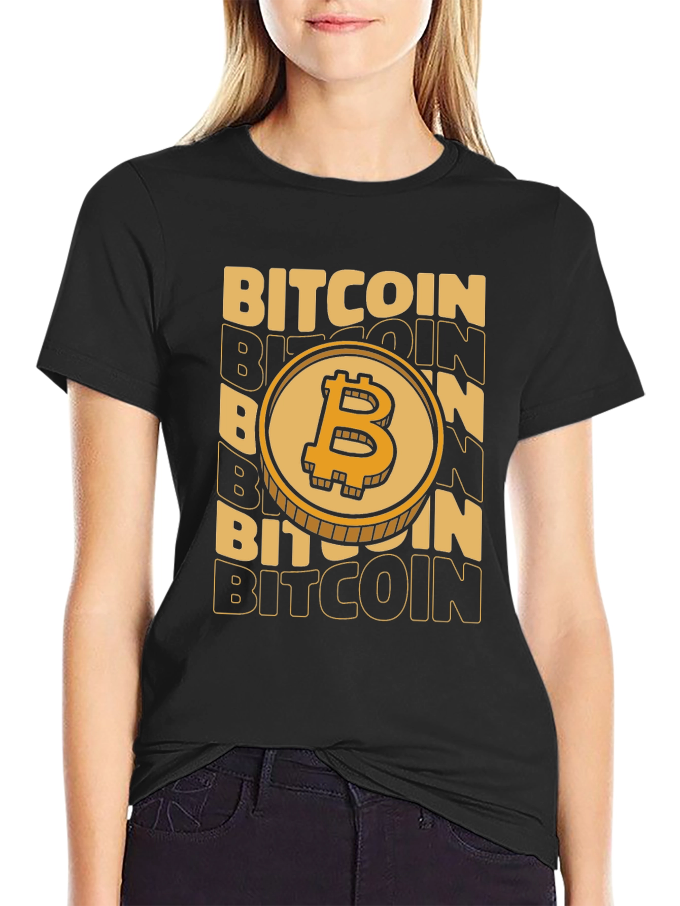 Bitcoin Coin Black Graphic Tee