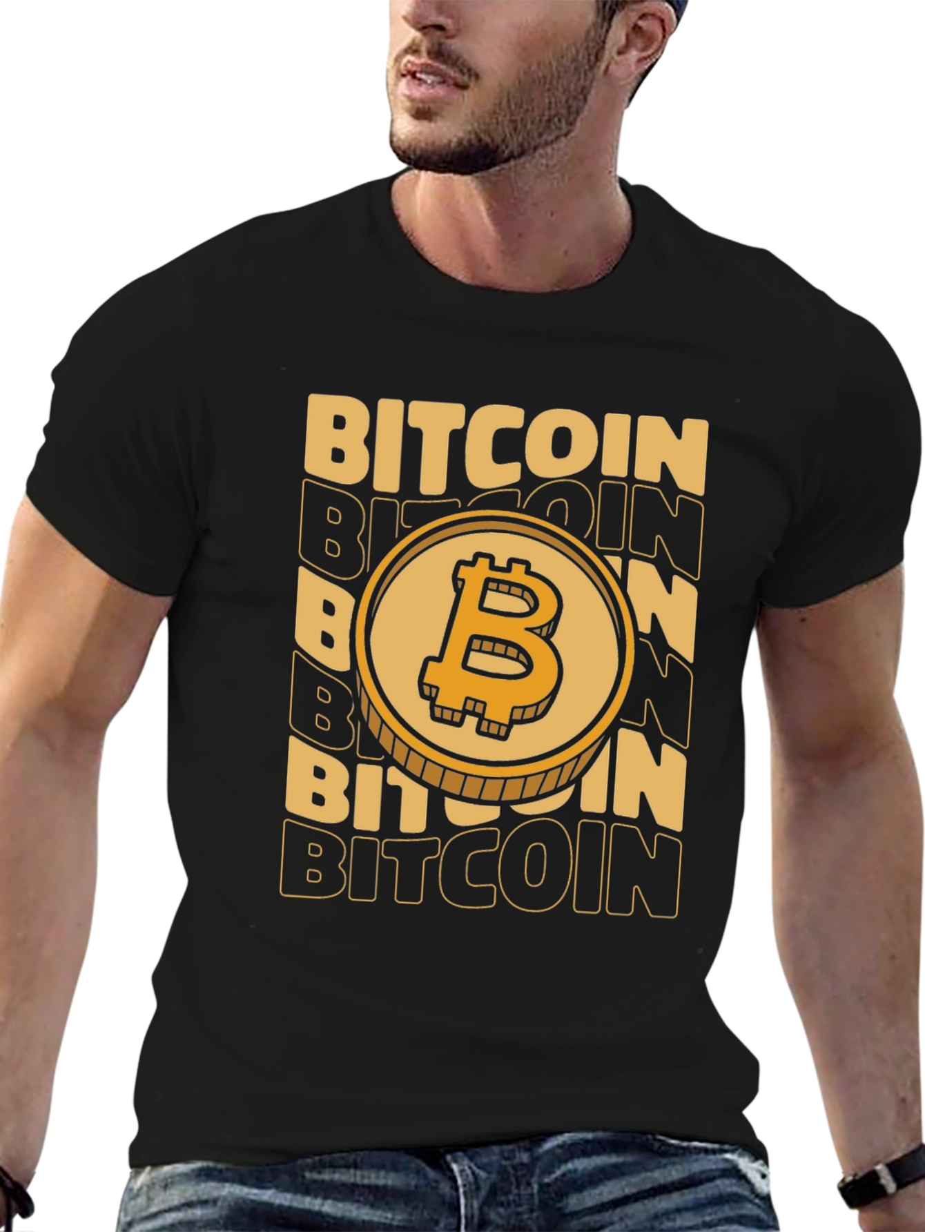 Bitcoin Coin Black Graphic Tee