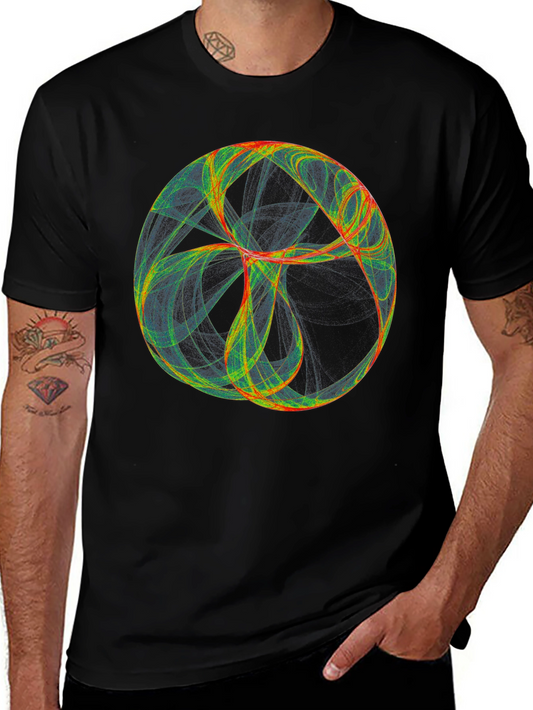 Abstract Orb Graphic Tee - Modern Black T-Shirt