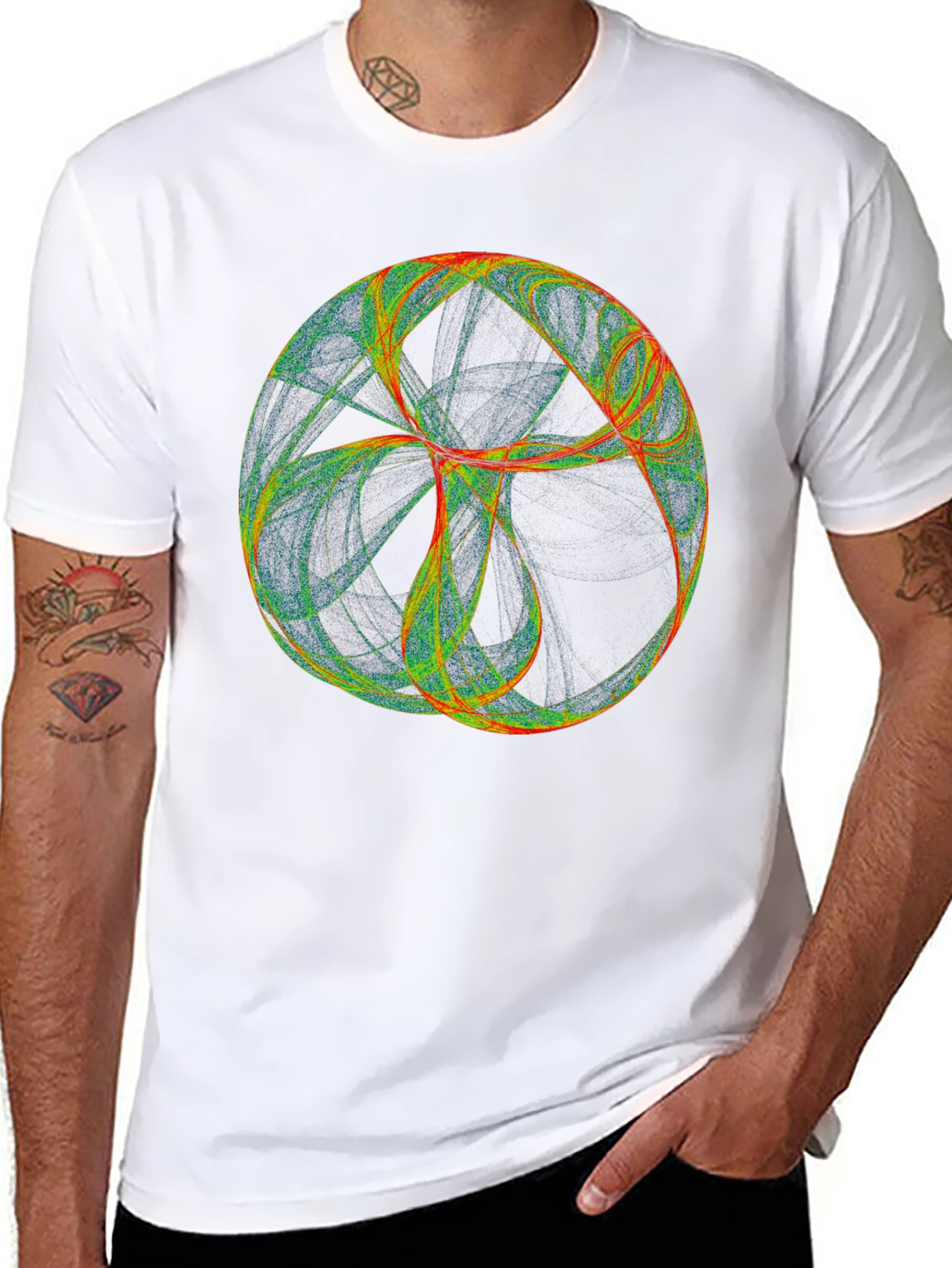 Abstract Orb Graphic Tee - Modern Black T-Shirt