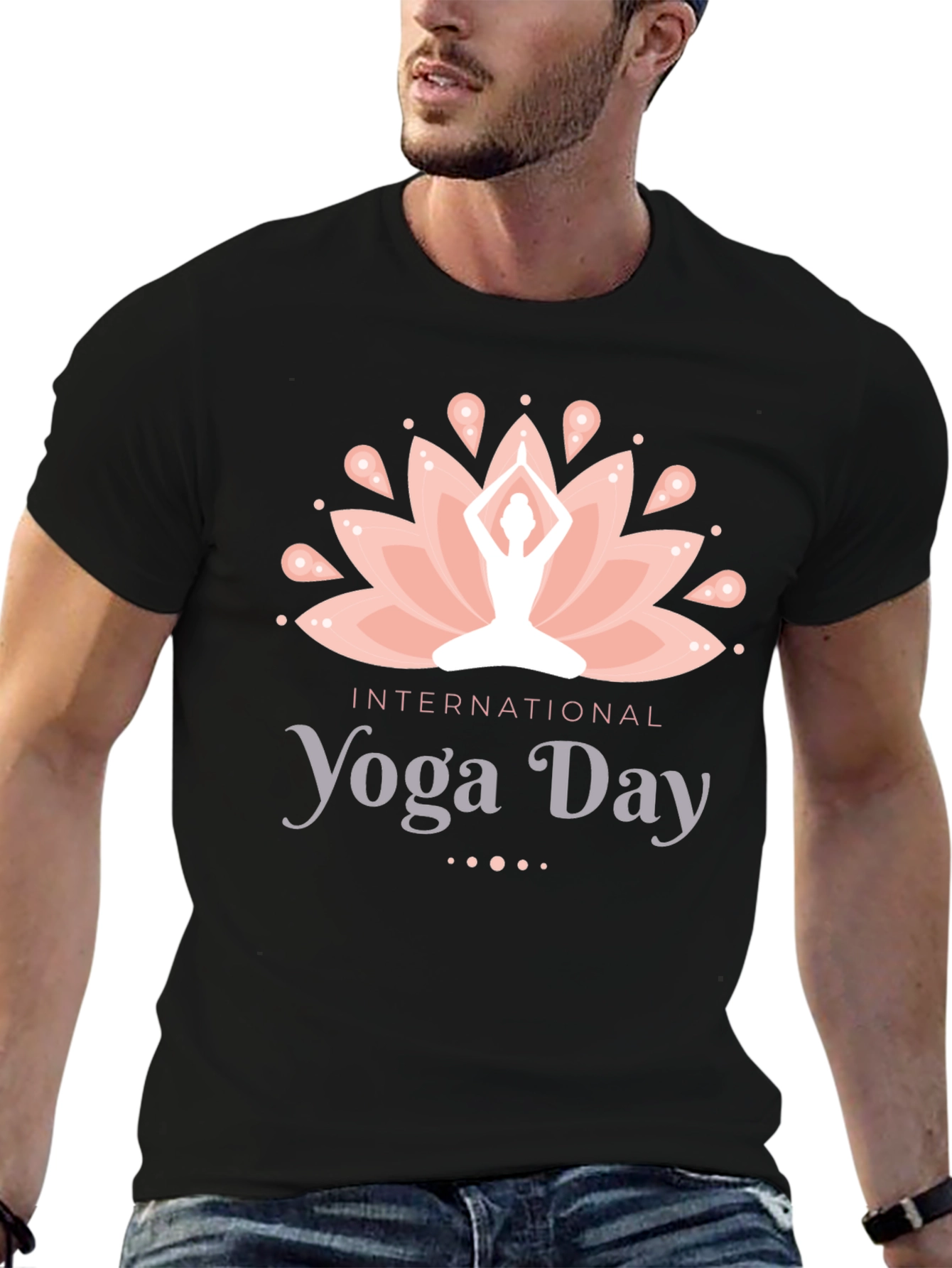 International Yoga Day Black T-Shirt