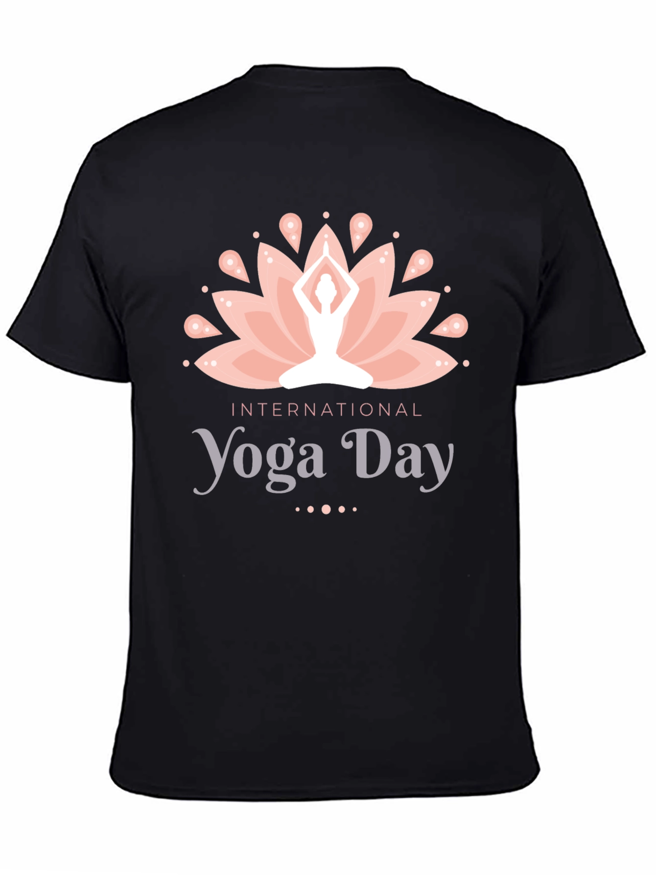 International Yoga Day Black T-Shirt