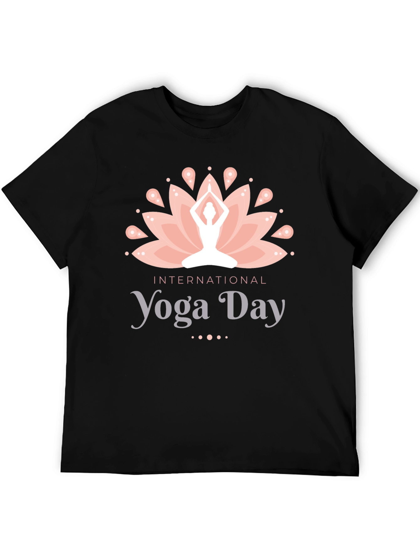 International Yoga Day Black T-Shirt