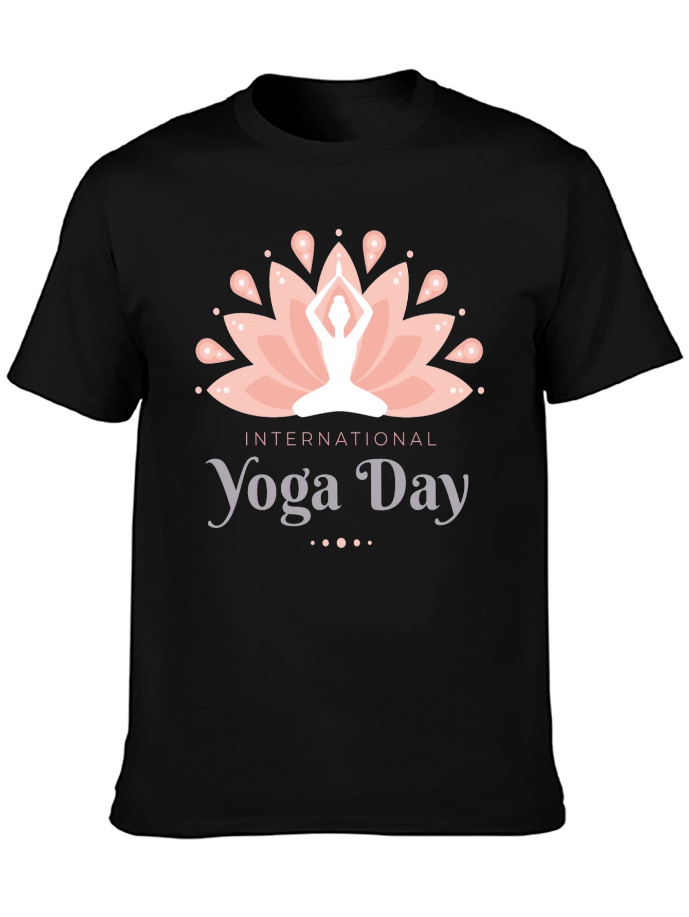 International Yoga Day Black T-Shirt