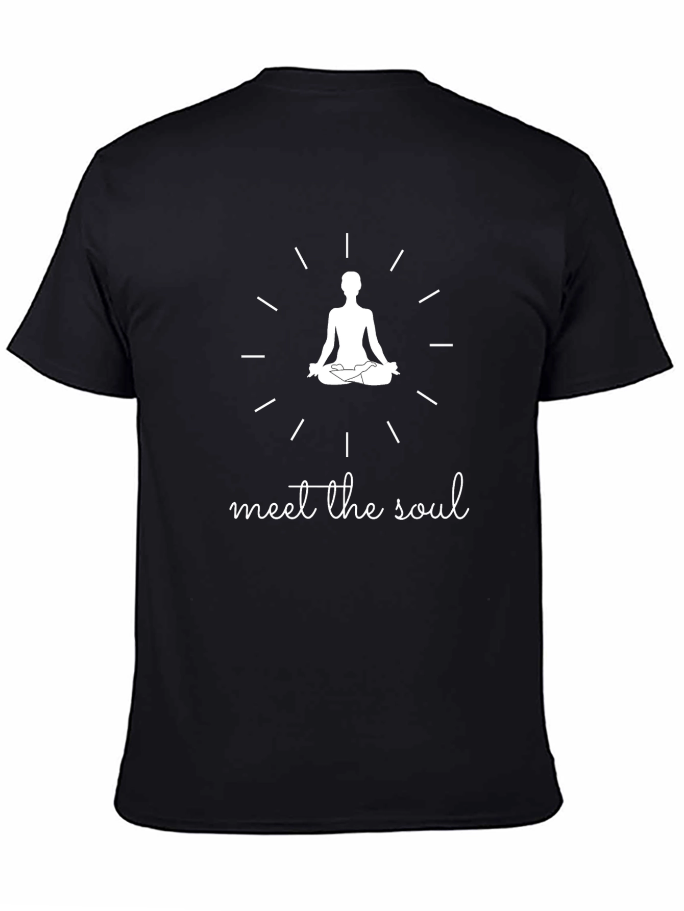 Meet the Soul Black Graphic Tee - Meditation Design