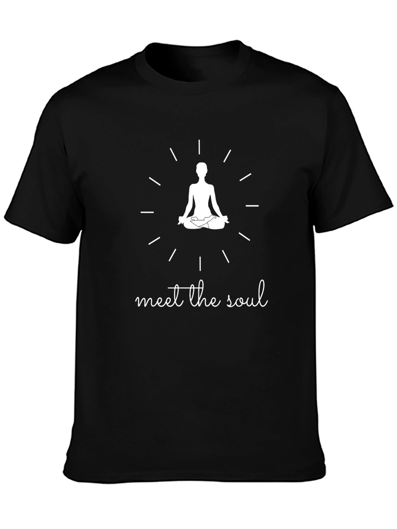 Meet the Soul Black Graphic Tee - Meditation Design