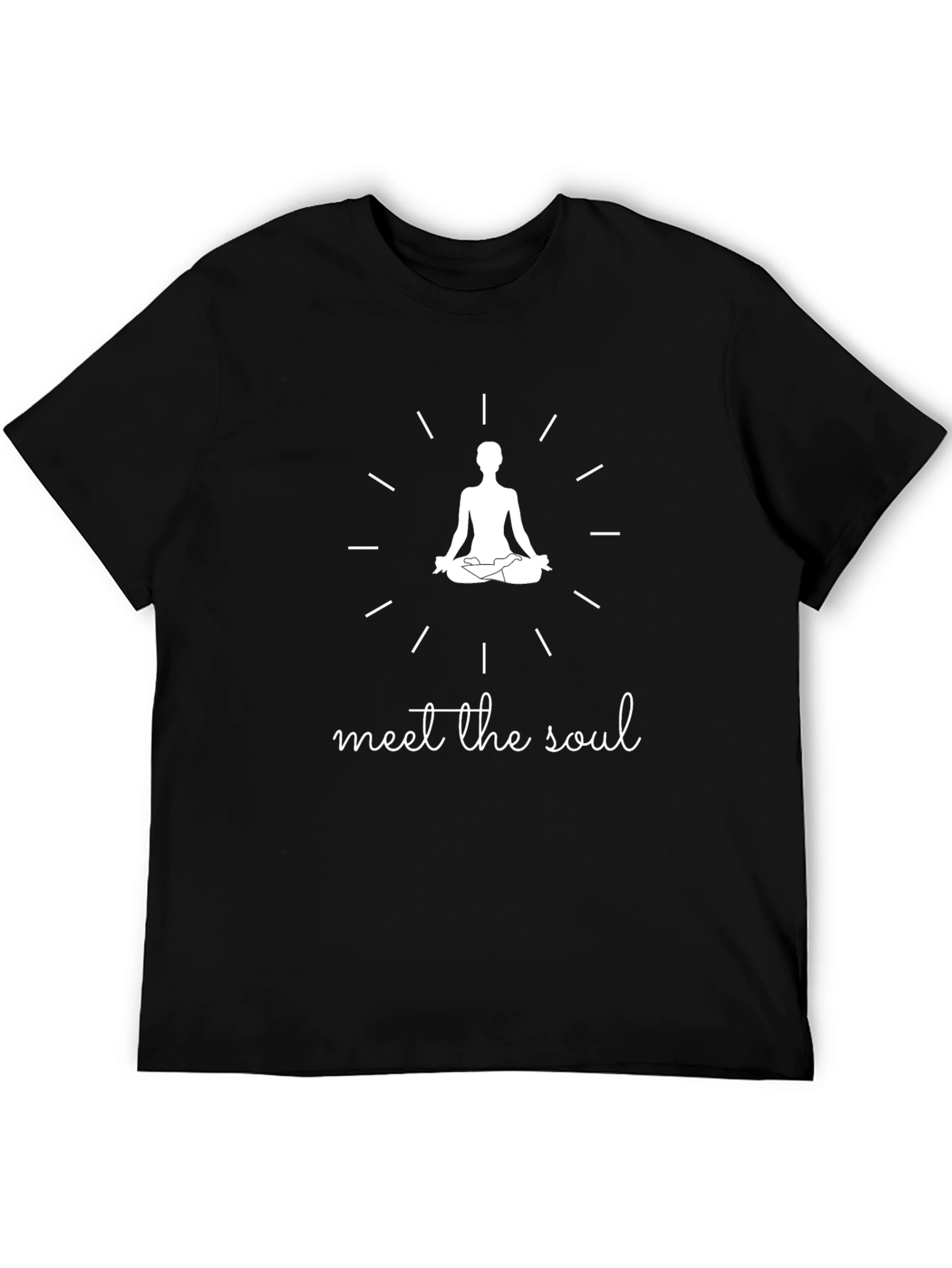 Meet the Soul Black Graphic Tee - Meditation Design