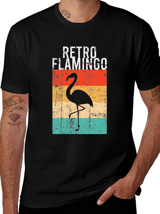Retro Flamingo Graphic T-Shirt - Vintage Style