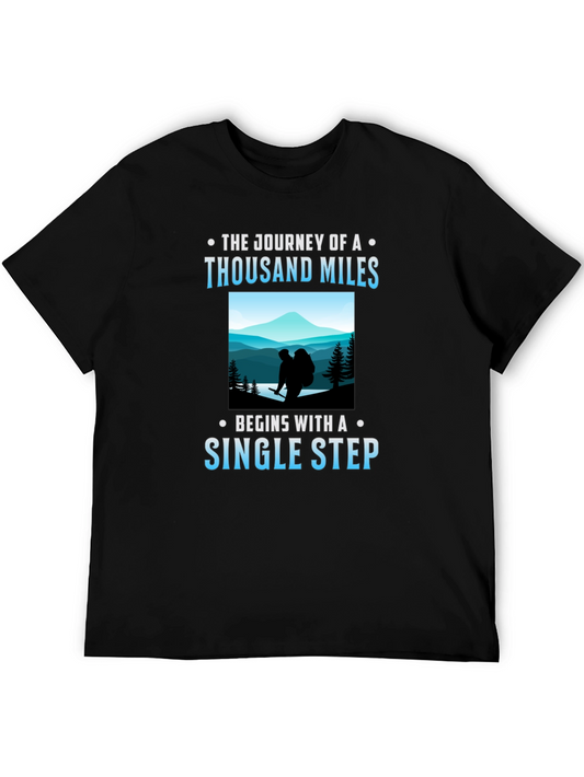 Inspirational Hiking T-Shirt - Thousand Miles Journey