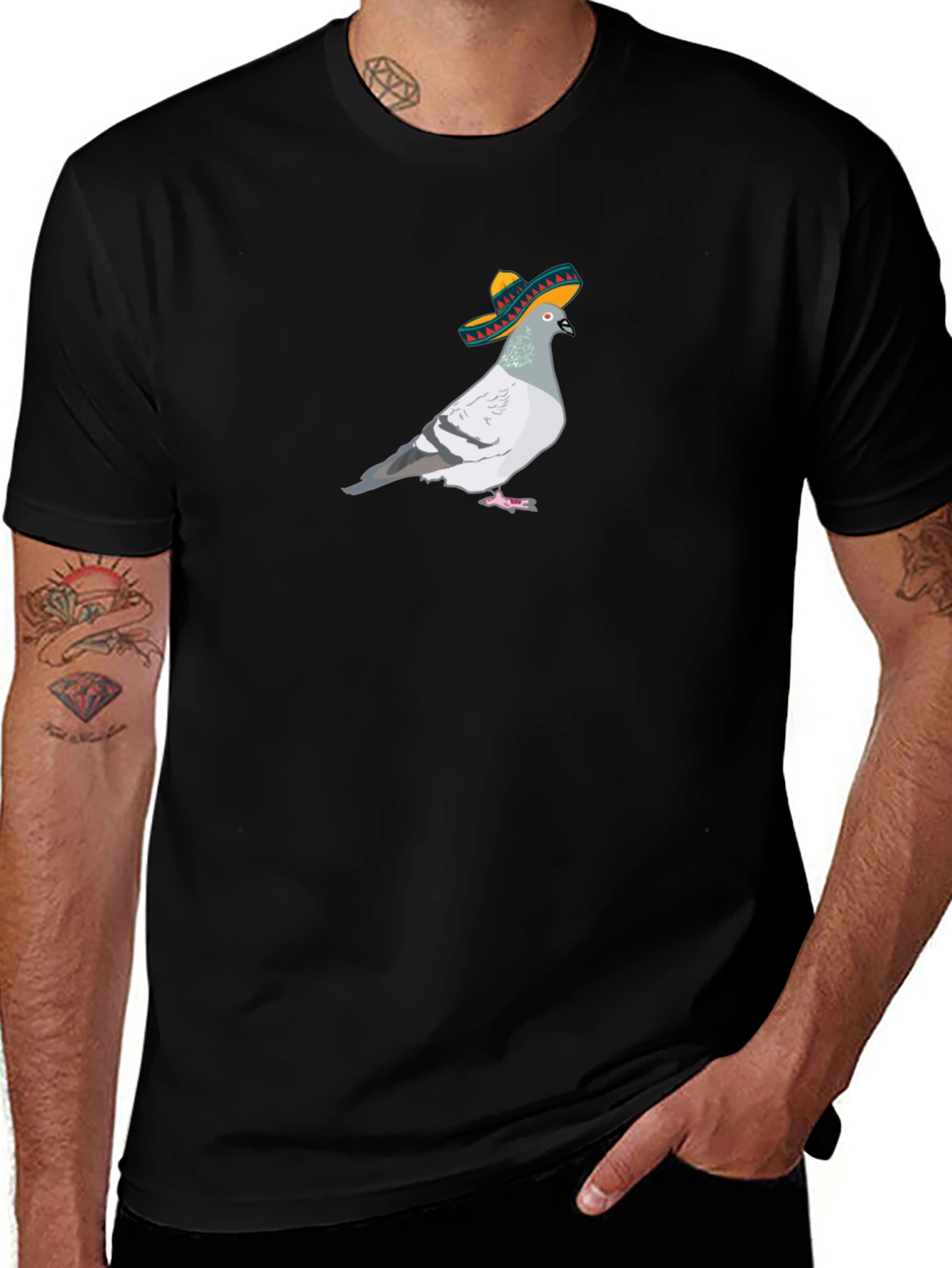 Pigeon in Sombrero Graphic T-Shirt