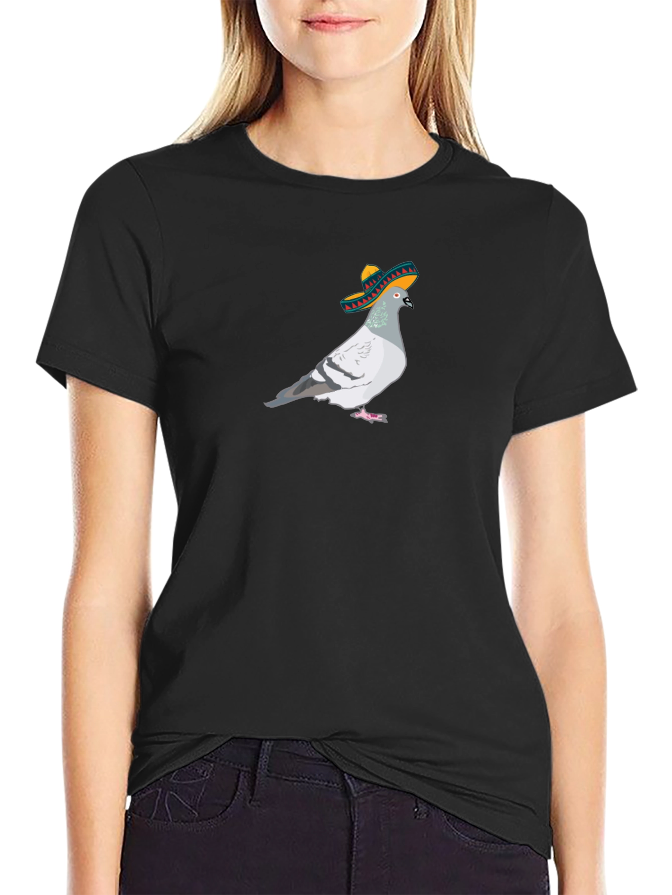 Pigeon in Sombrero Graphic T-Shirt