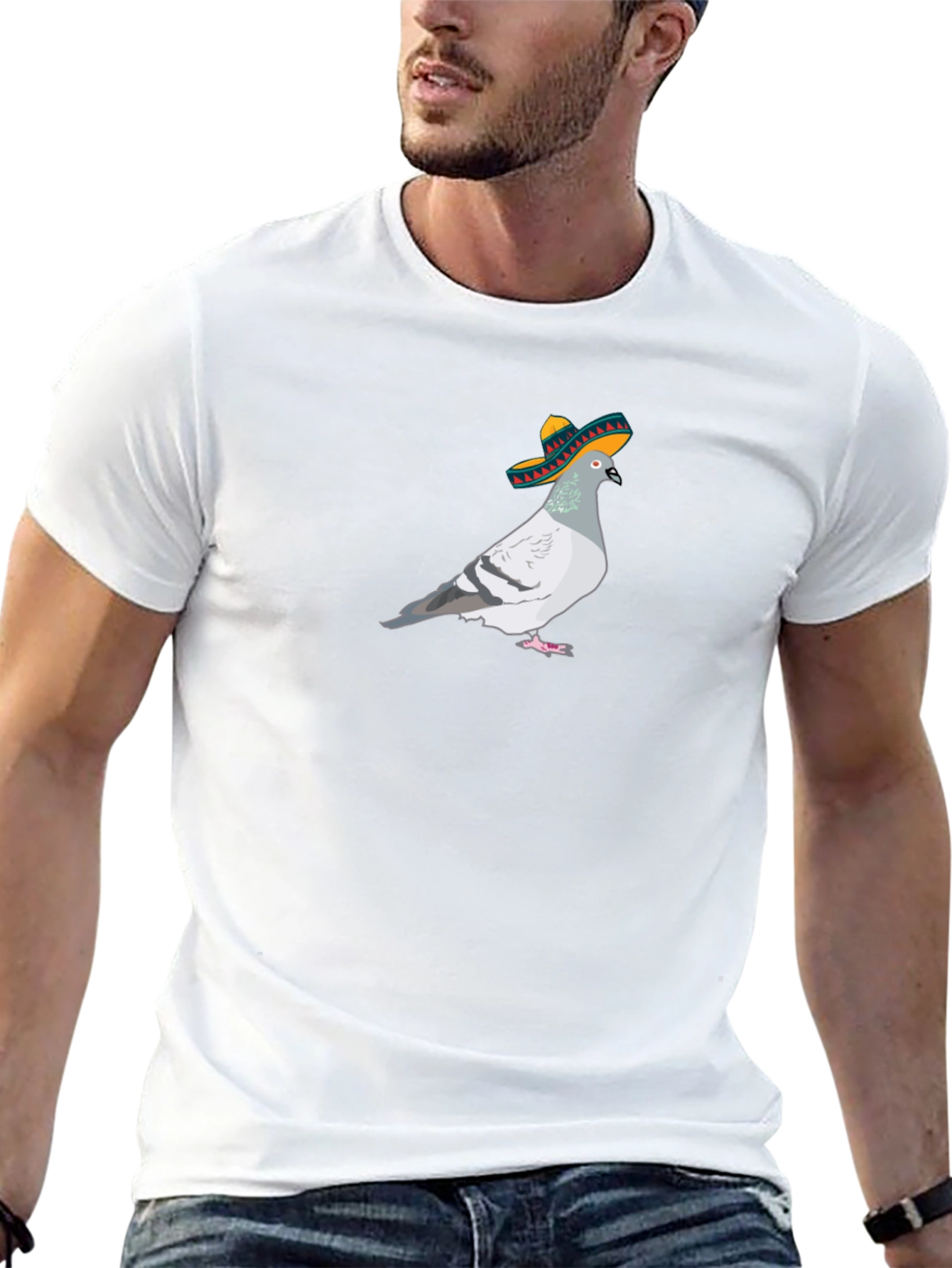 Pigeon in Sombrero Graphic T-Shirt
