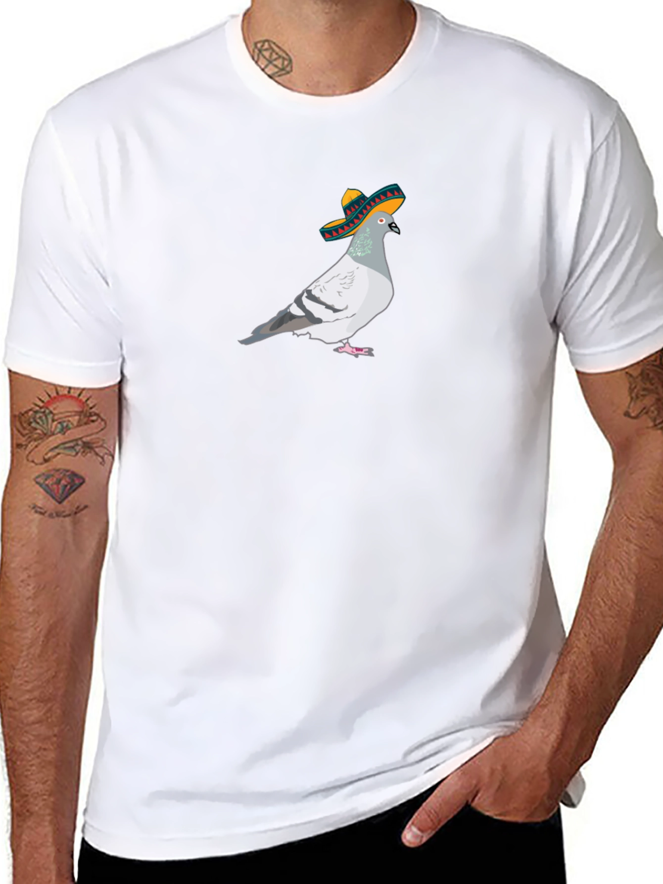 Pigeon in Sombrero Graphic T-Shirt