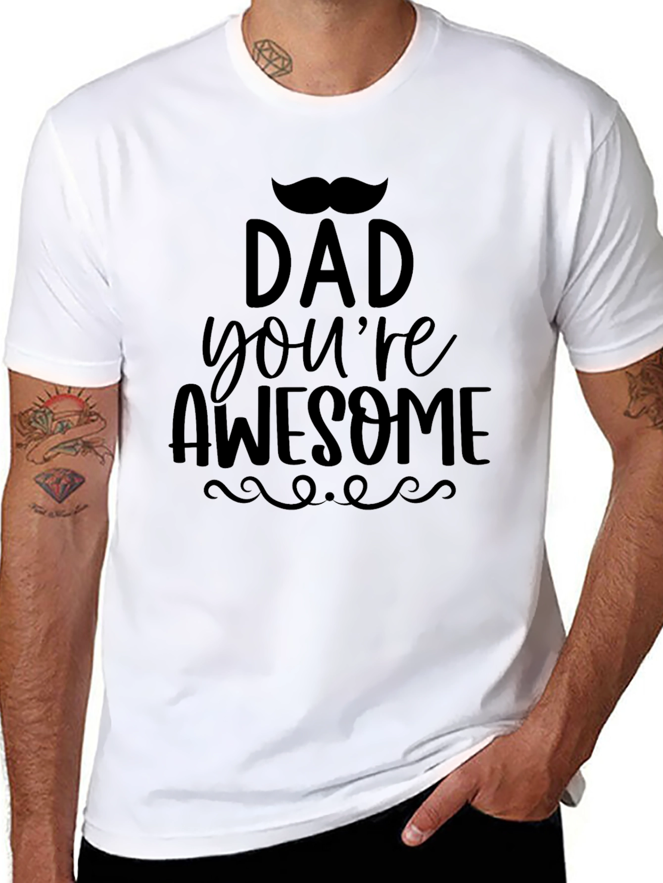 Dad Youre Awesome T-Shirt - Black Graphic Tee