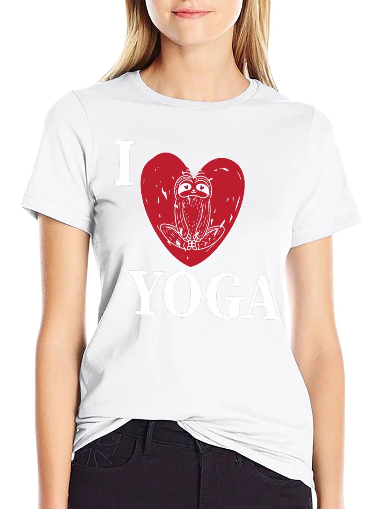 I Heart Yoga Sloth Graphic T-Shirt