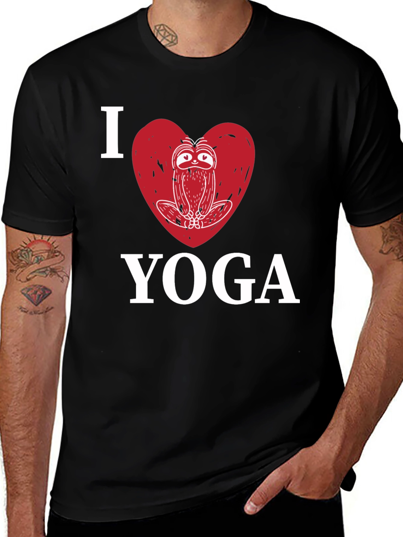 I Heart Yoga Sloth Graphic T-Shirt