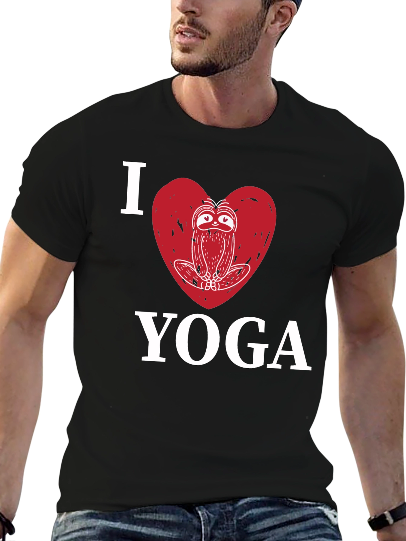 I Heart Yoga Sloth Graphic T-Shirt