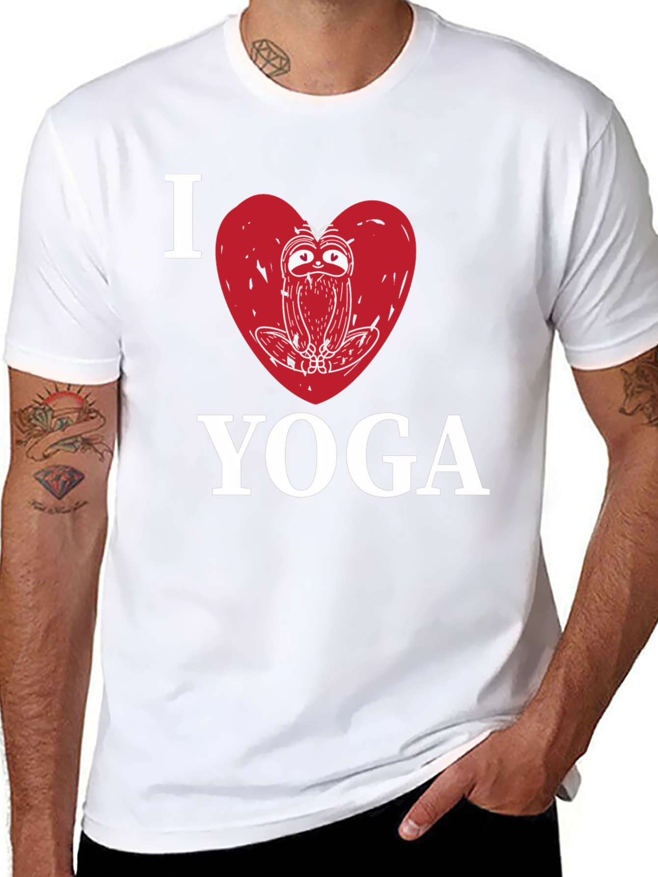 I Heart Yoga Sloth Graphic T-Shirt