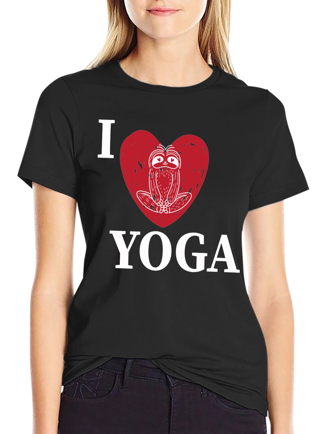 I Heart Yoga Sloth Graphic T-Shirt