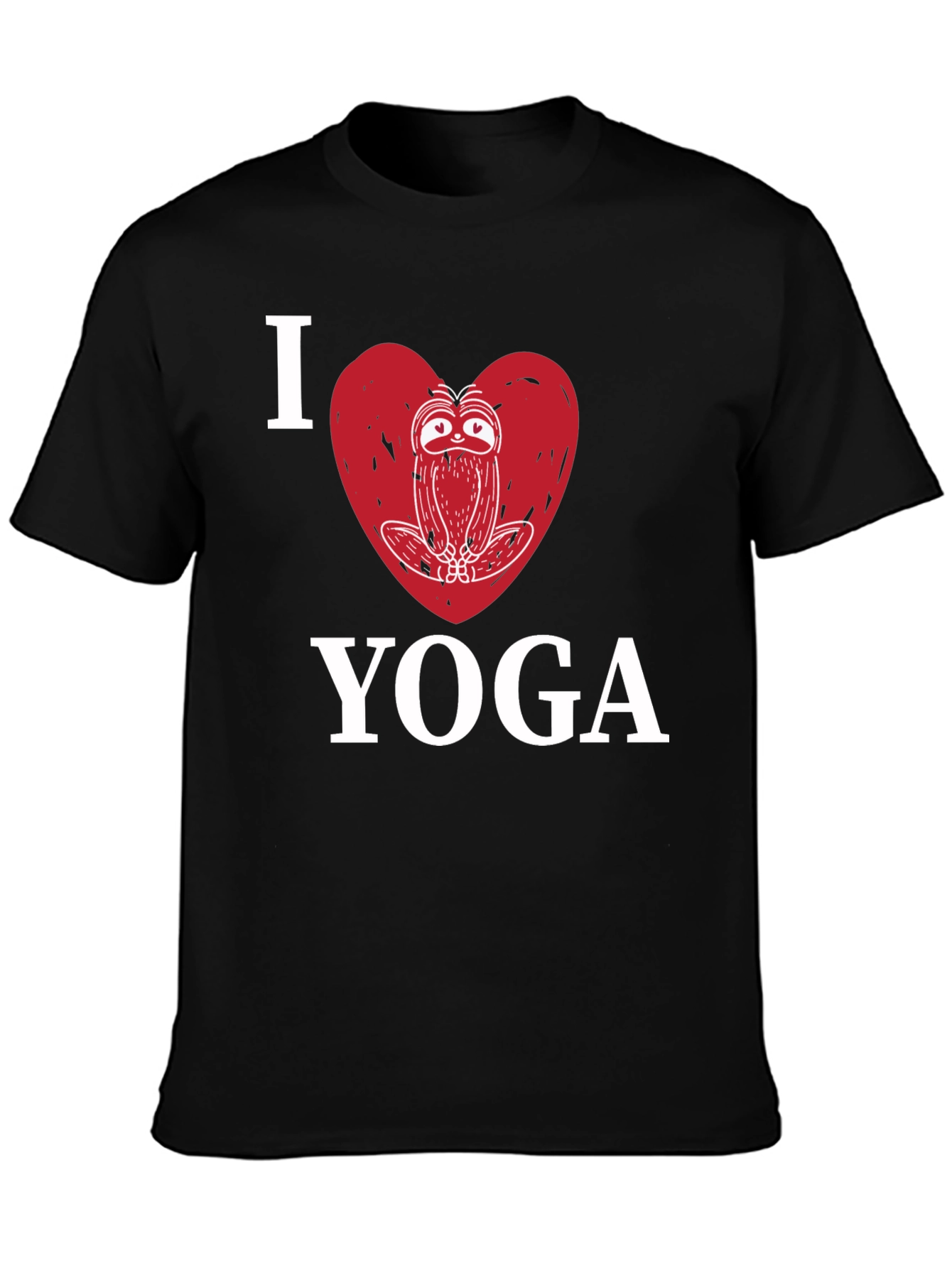 I Heart Yoga Sloth Graphic T-Shirt