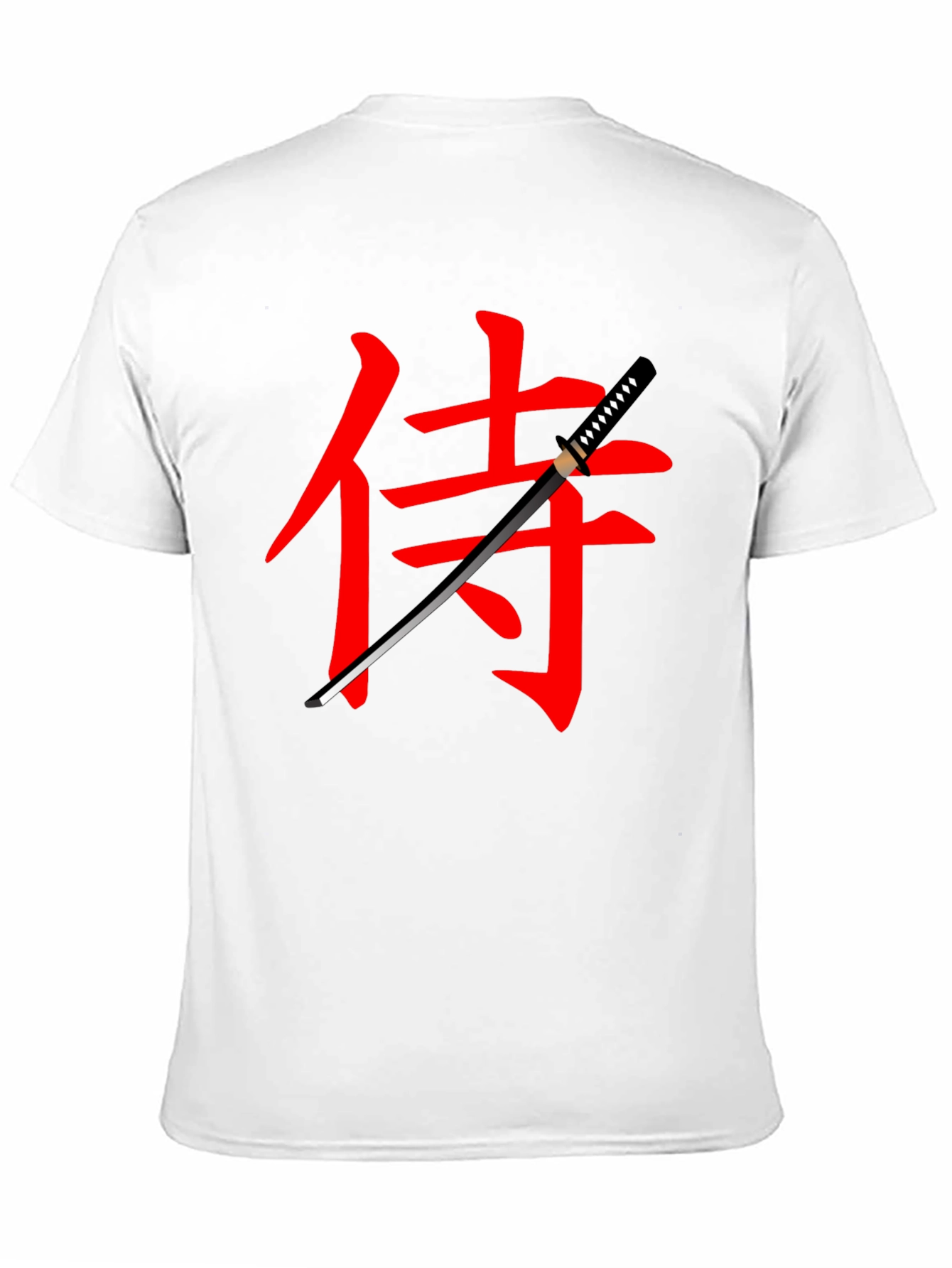 Samurai Sword Graphic Tee - Black Cotton T-Shirt