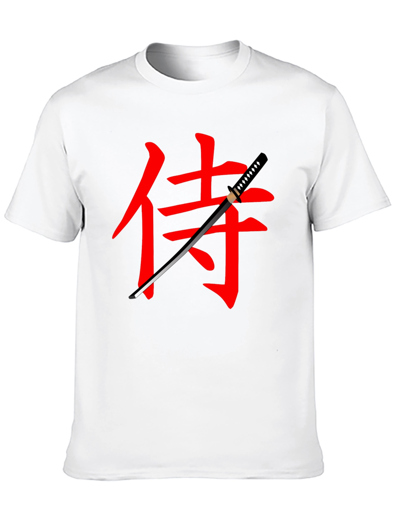 Samurai Sword Graphic Tee - Black Cotton T-Shirt