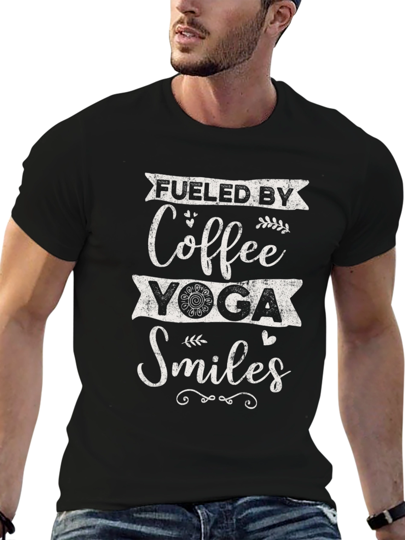Fueled By Coffee Yoga and Smiles T-Shirt