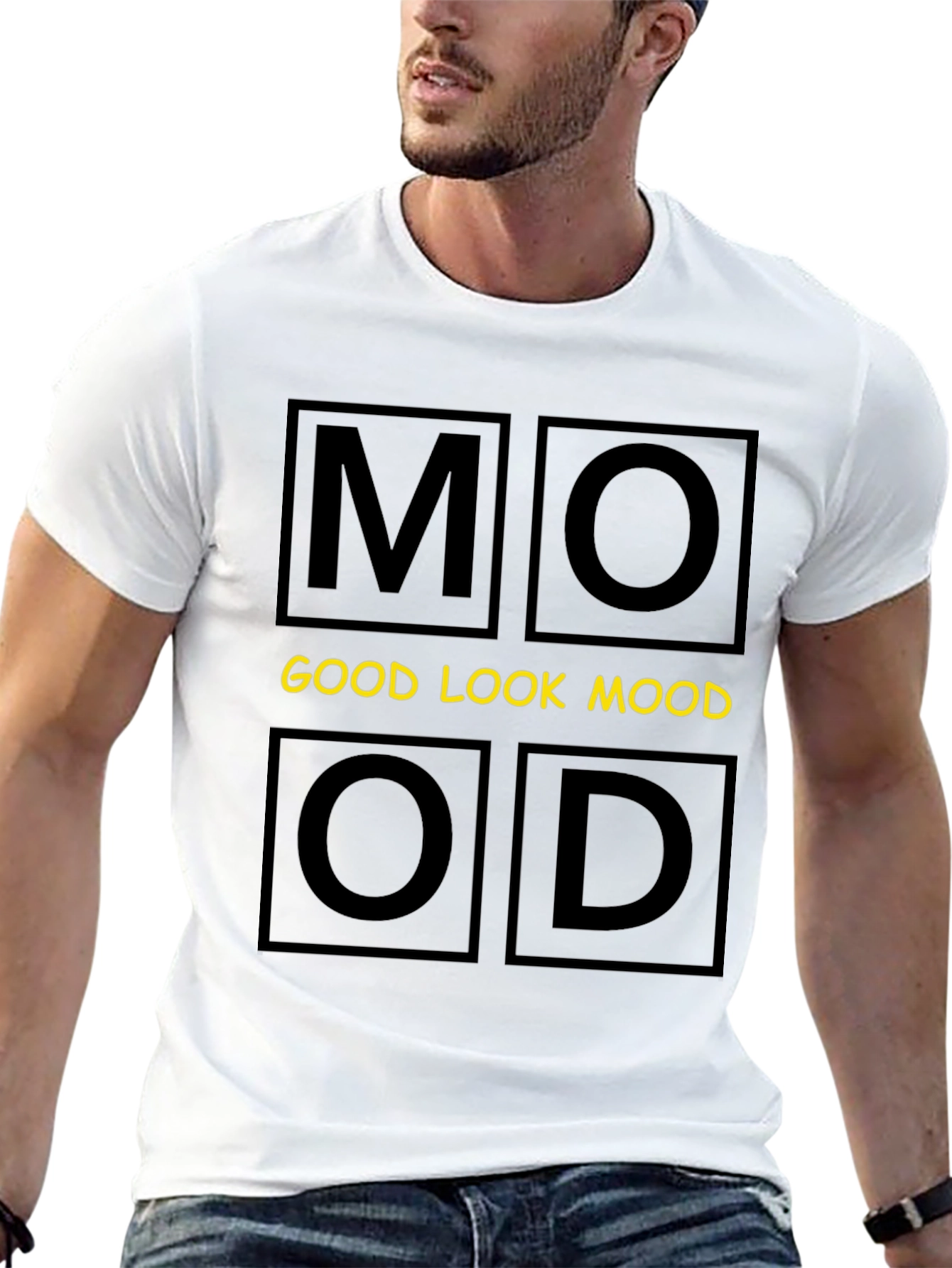 Good Look Mood Graphic Tee - Trendy Black T-Shirt
