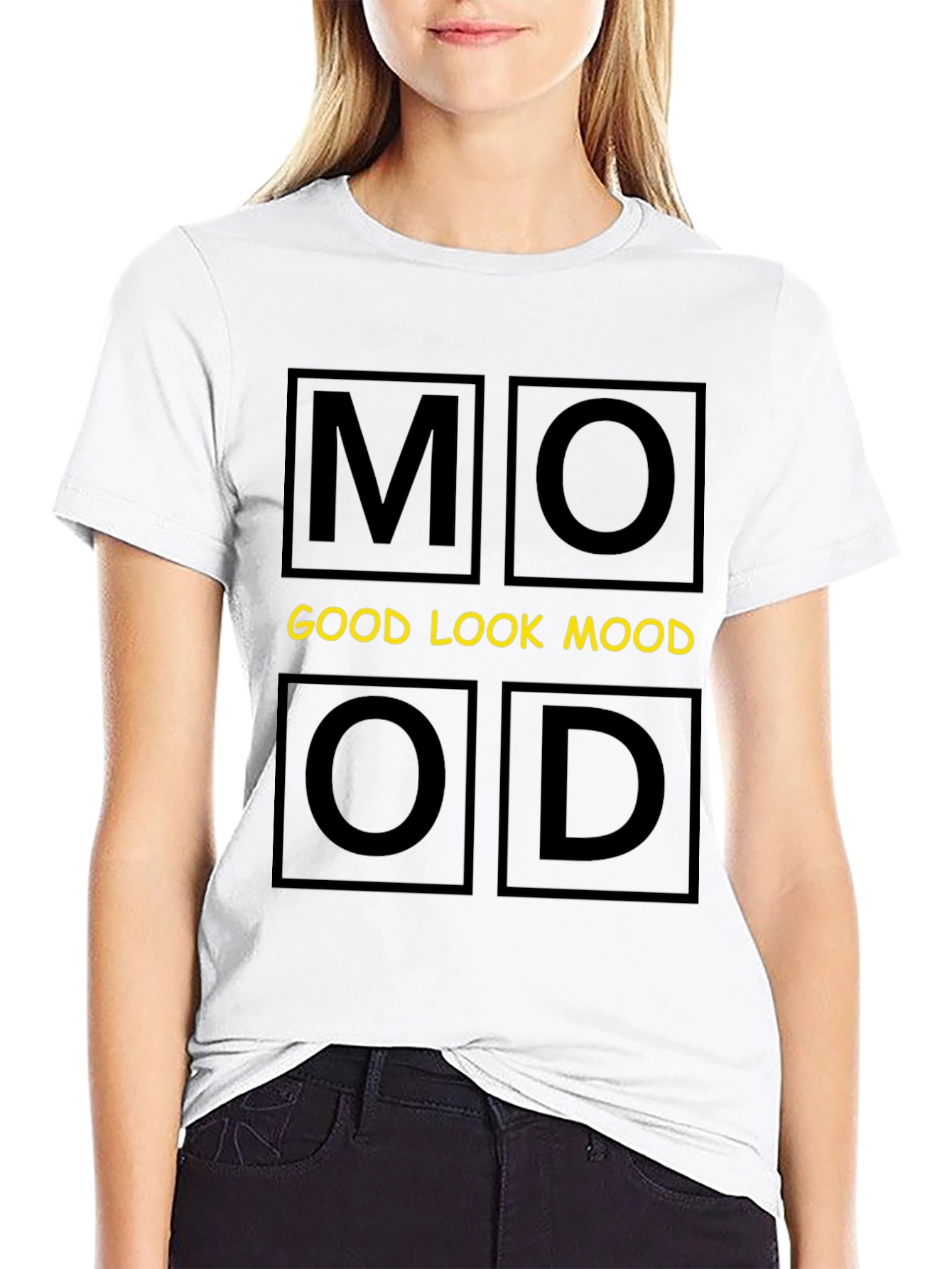Good Look Mood Graphic Tee - Trendy Black T-Shirt