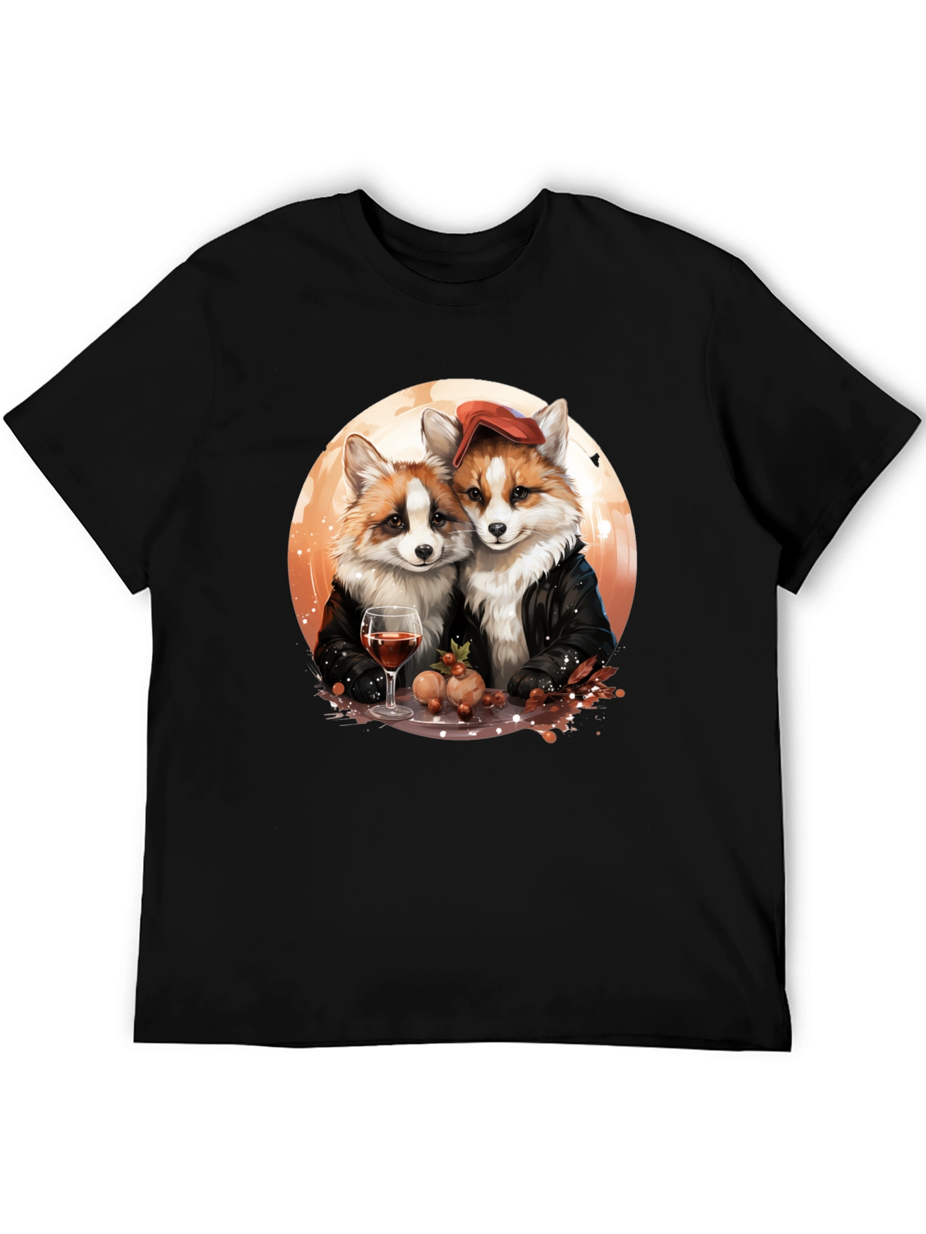 Fox Couple Graphic T-Shirt - Unique Design