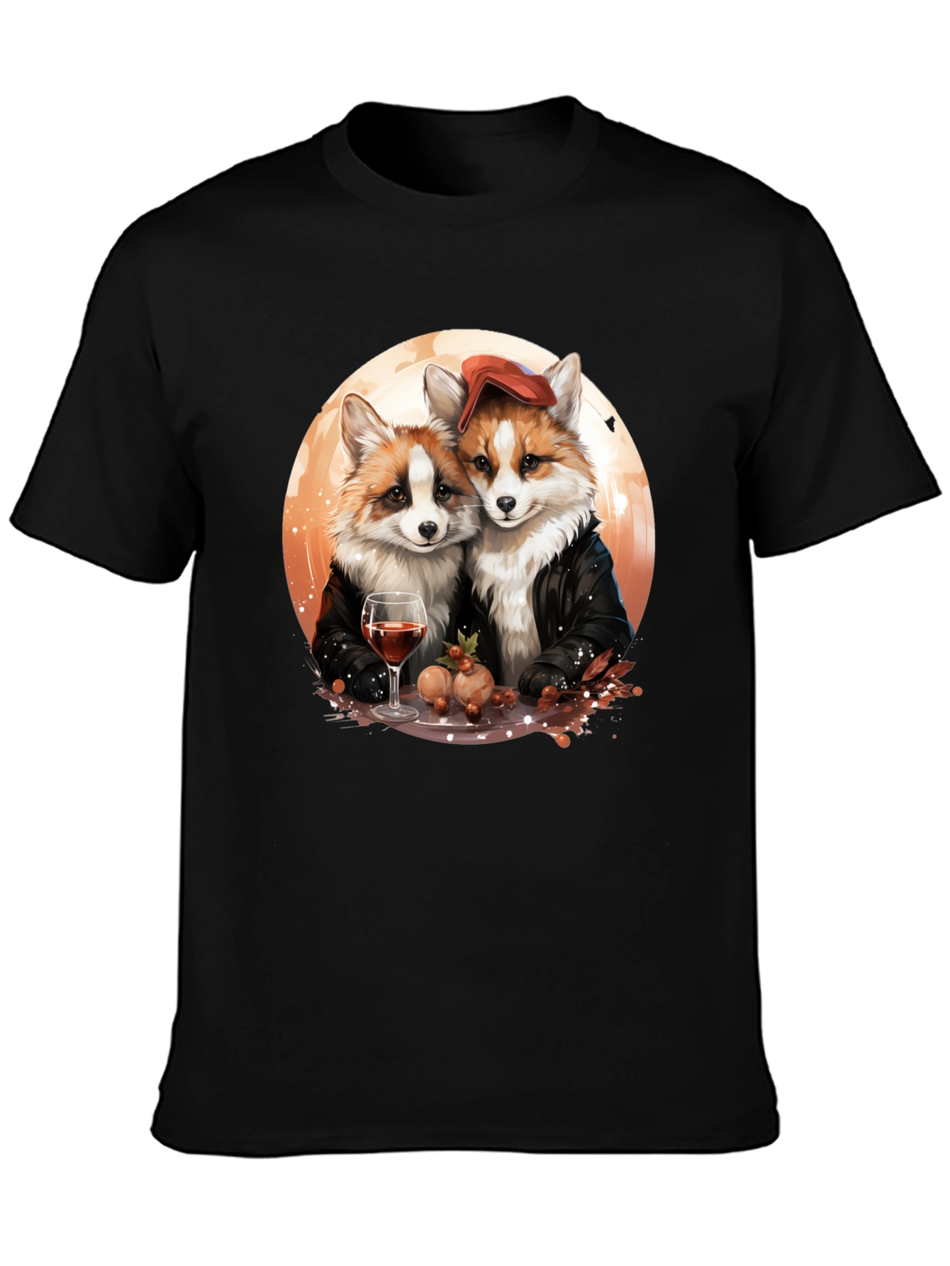 Fox Couple Graphic T-Shirt - Unique Design