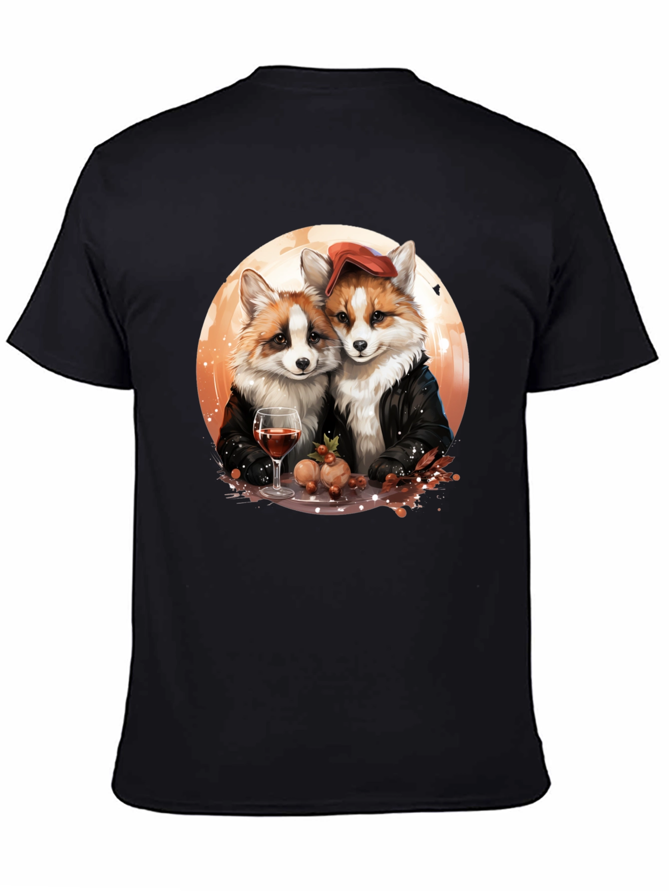 Fox Couple Graphic T-Shirt - Unique Design