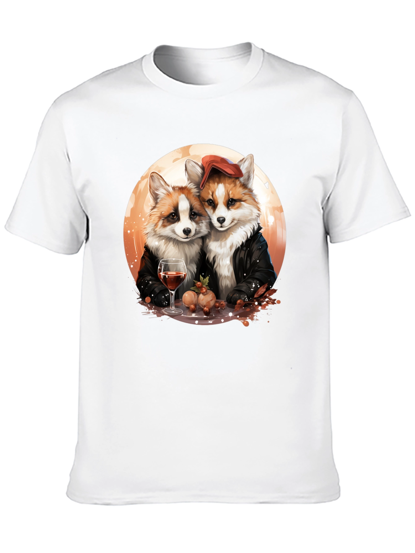 Fox Couple Graphic T-Shirt - Unique Design