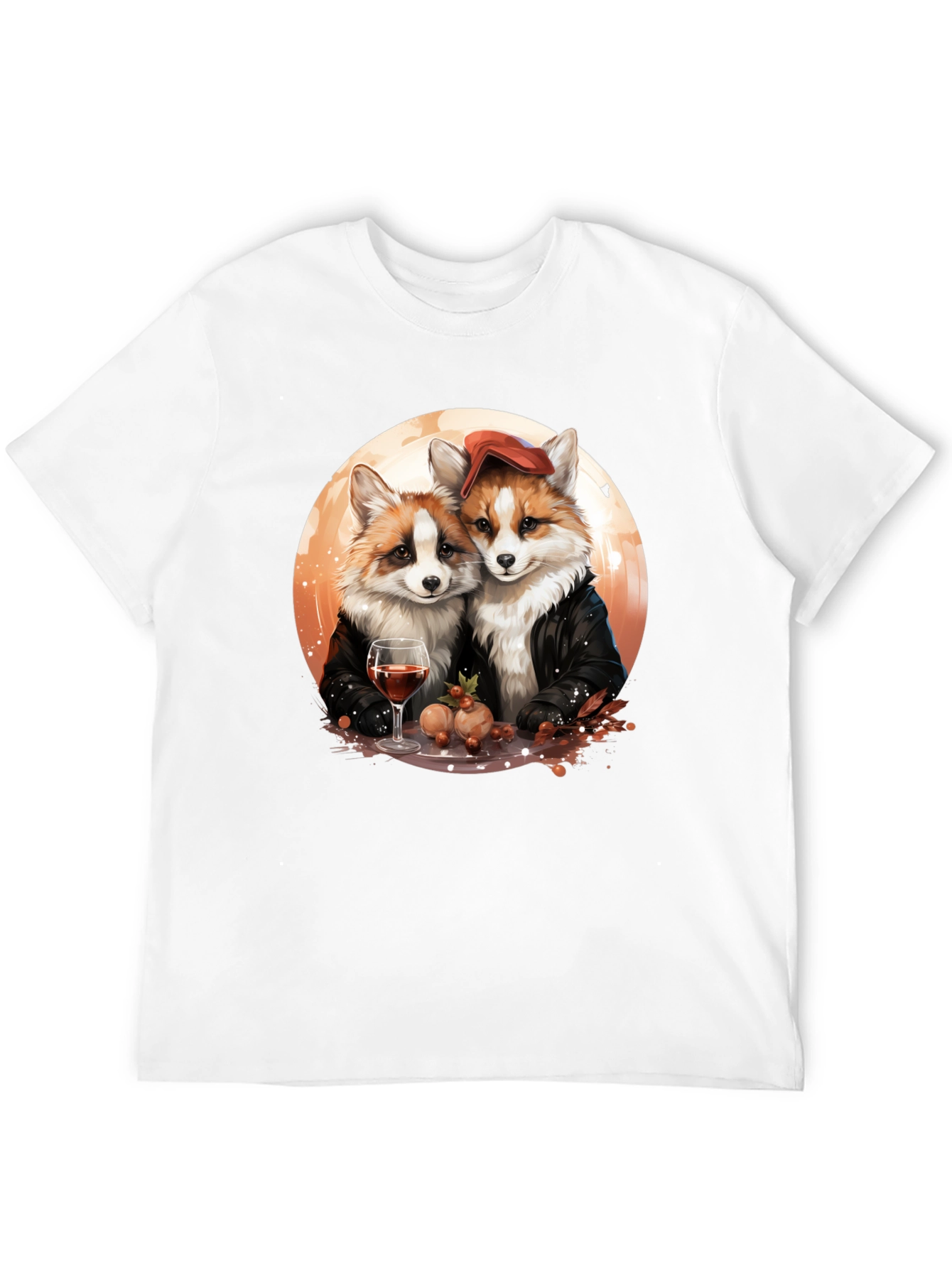 Fox Couple Graphic T-Shirt - Unique Design