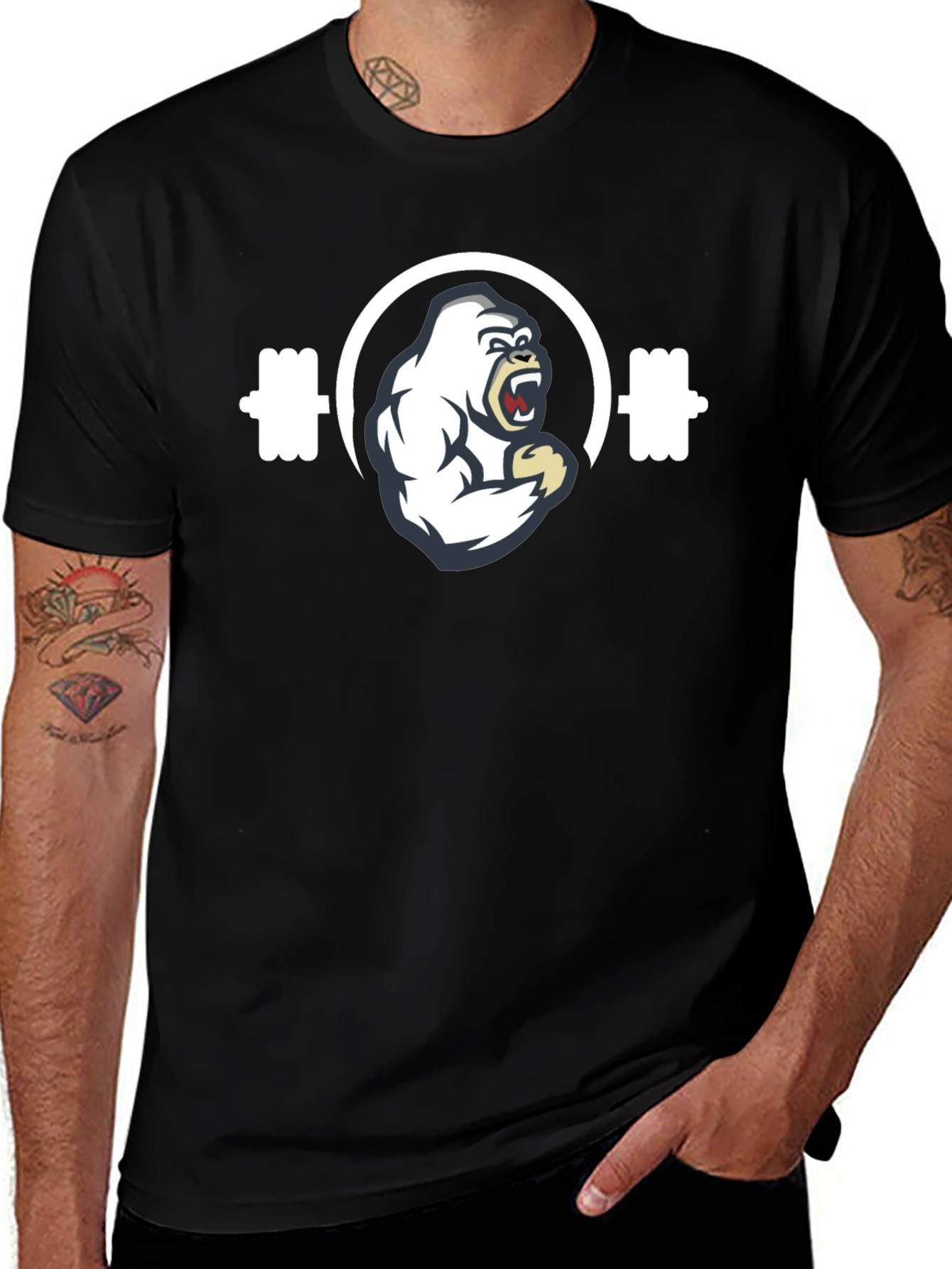 Gorilla Gym T-Shirt - Black Fitness Tee