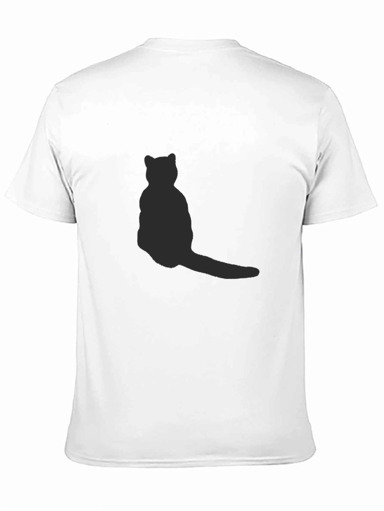 Mens Black T-Shirt with Cat Silhouette