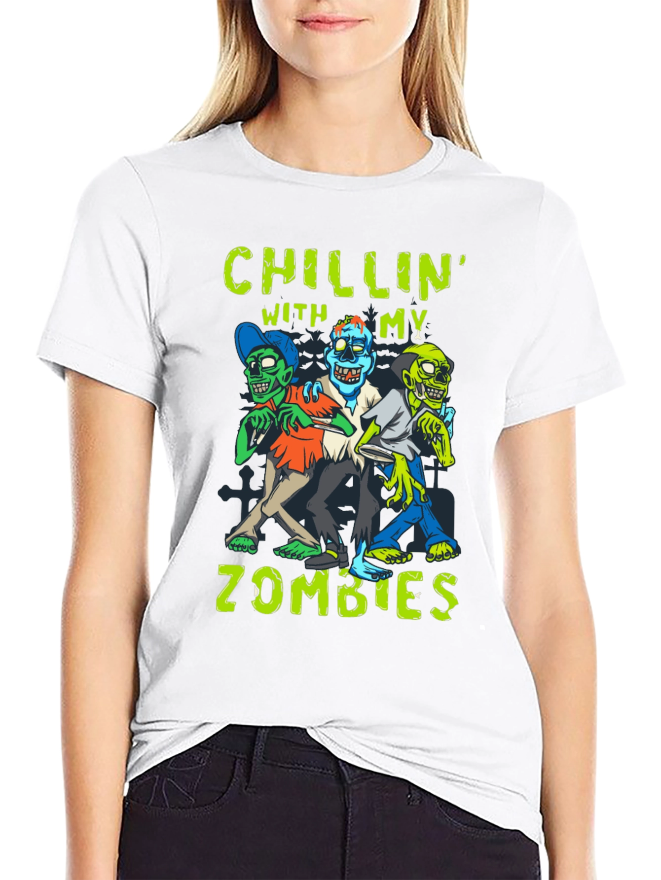 Chillin With My Zombies Graphic T-Shirt