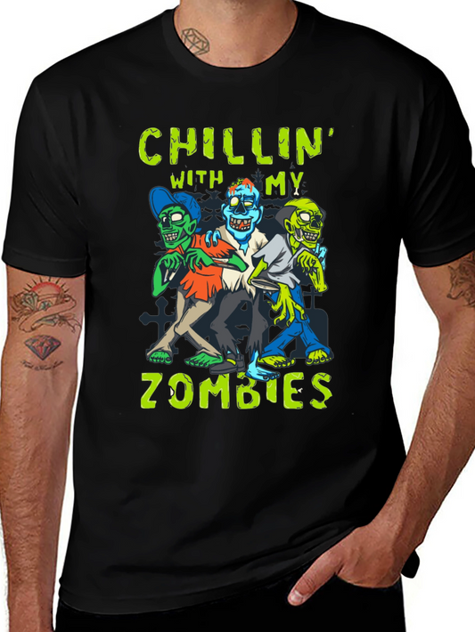 Chillin With My Zombies Graphic T-Shirt