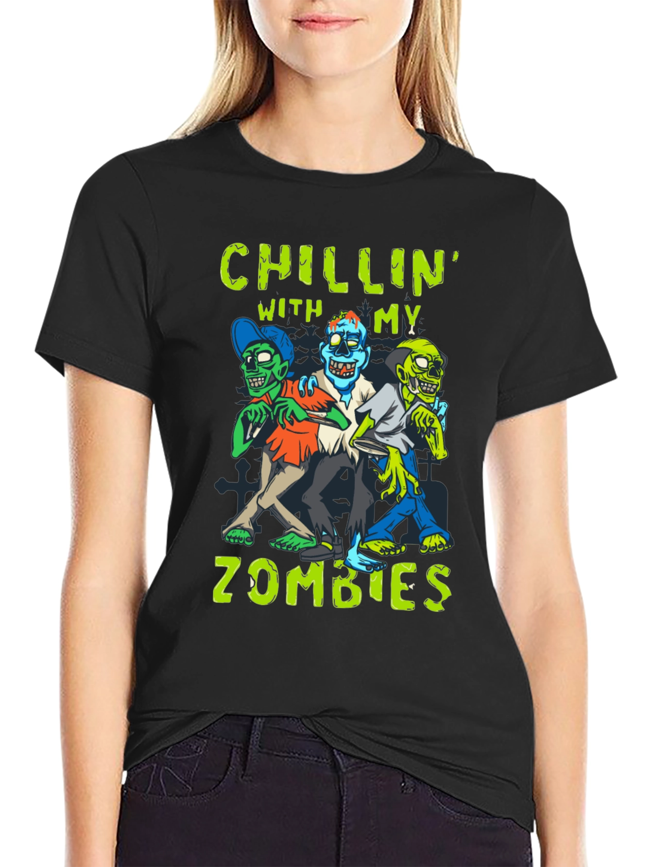Chillin With My Zombies Graphic T-Shirt