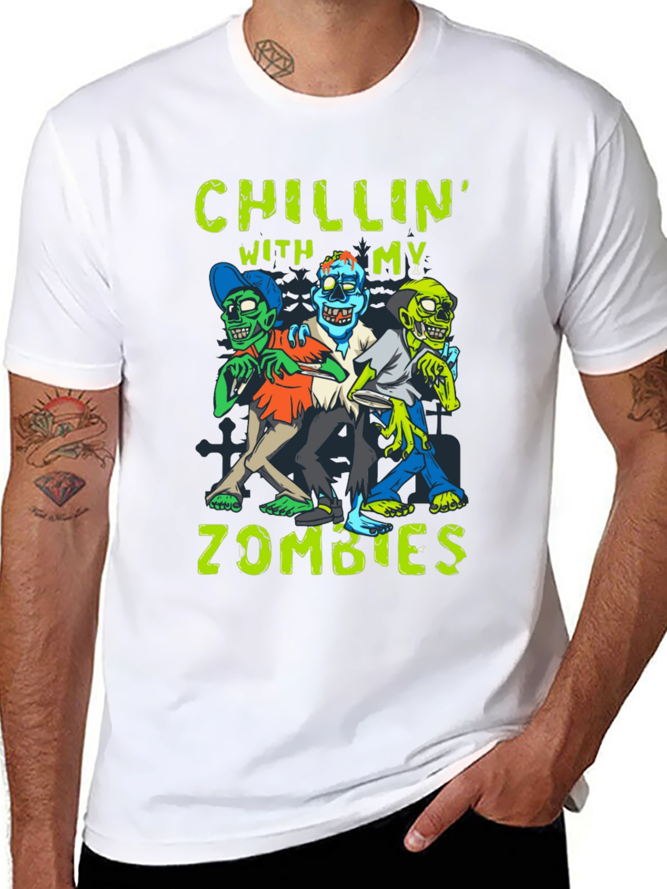 Chillin With My Zombies Graphic T-Shirt
