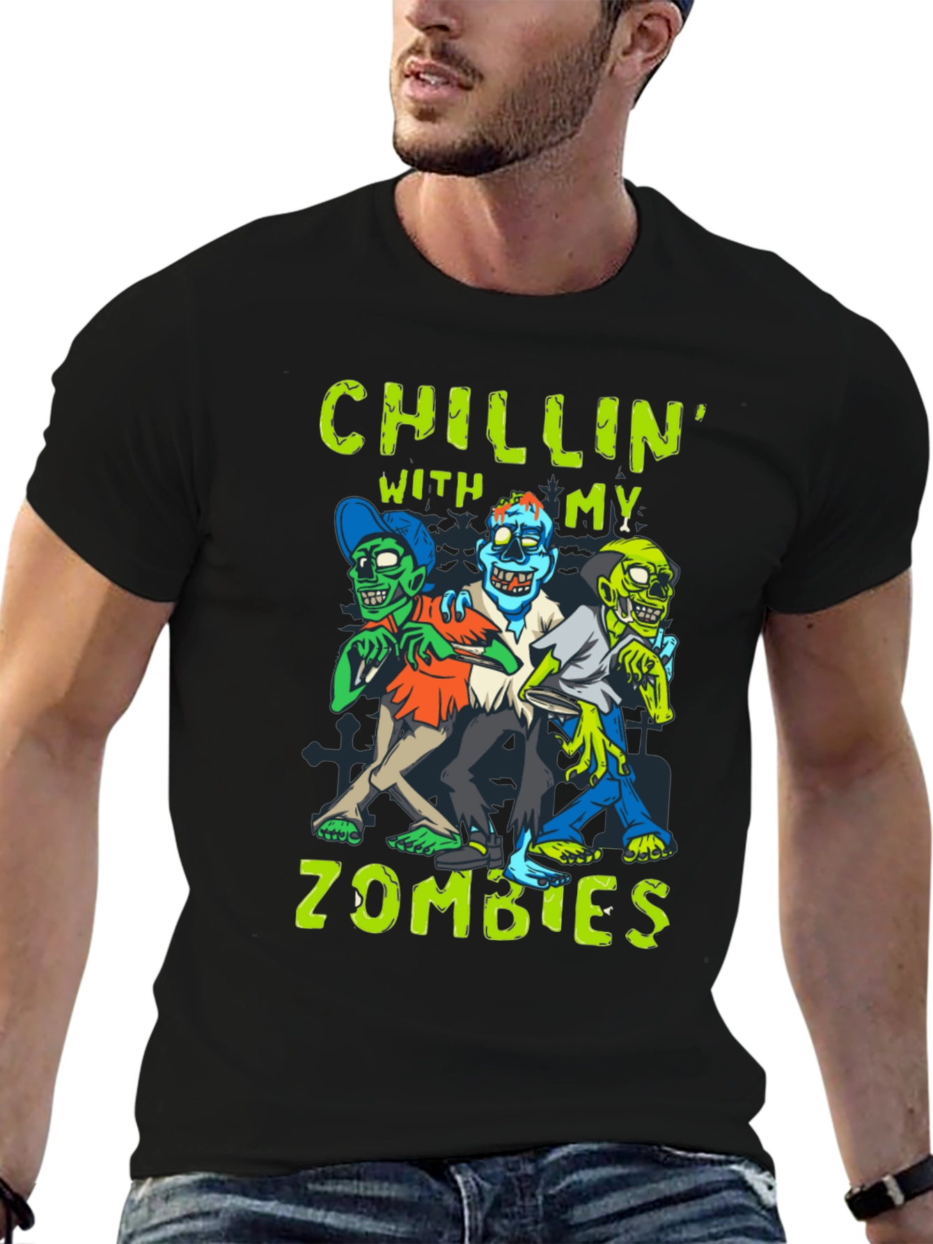 Chillin With My Zombies Graphic T-Shirt