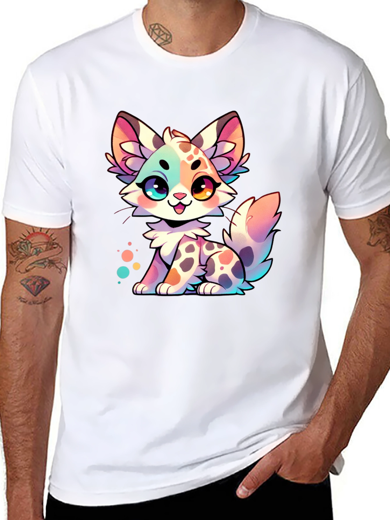 Cute Cartoon Kitten Graphic Tee