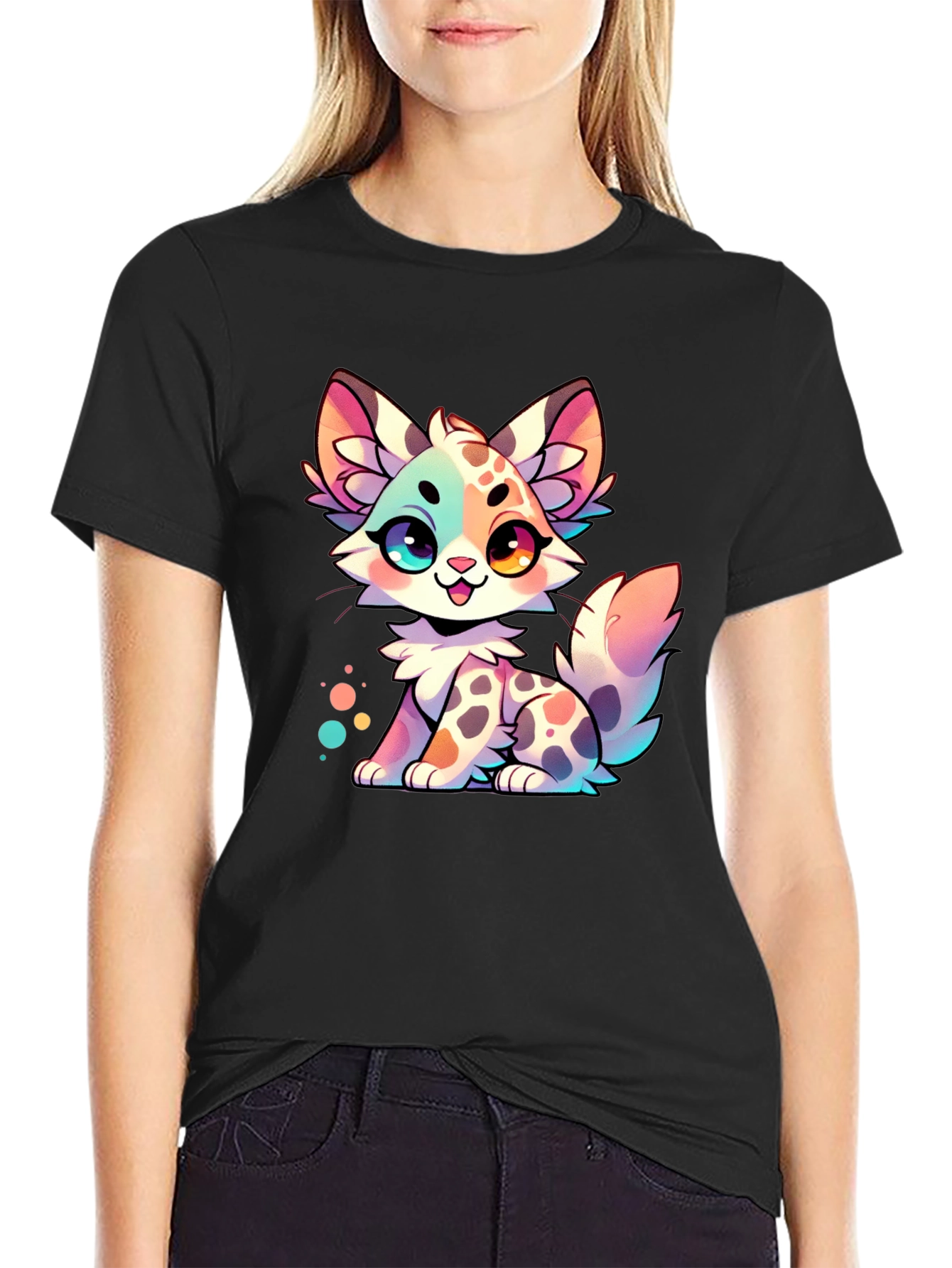 Cute Cartoon Kitten Graphic Tee