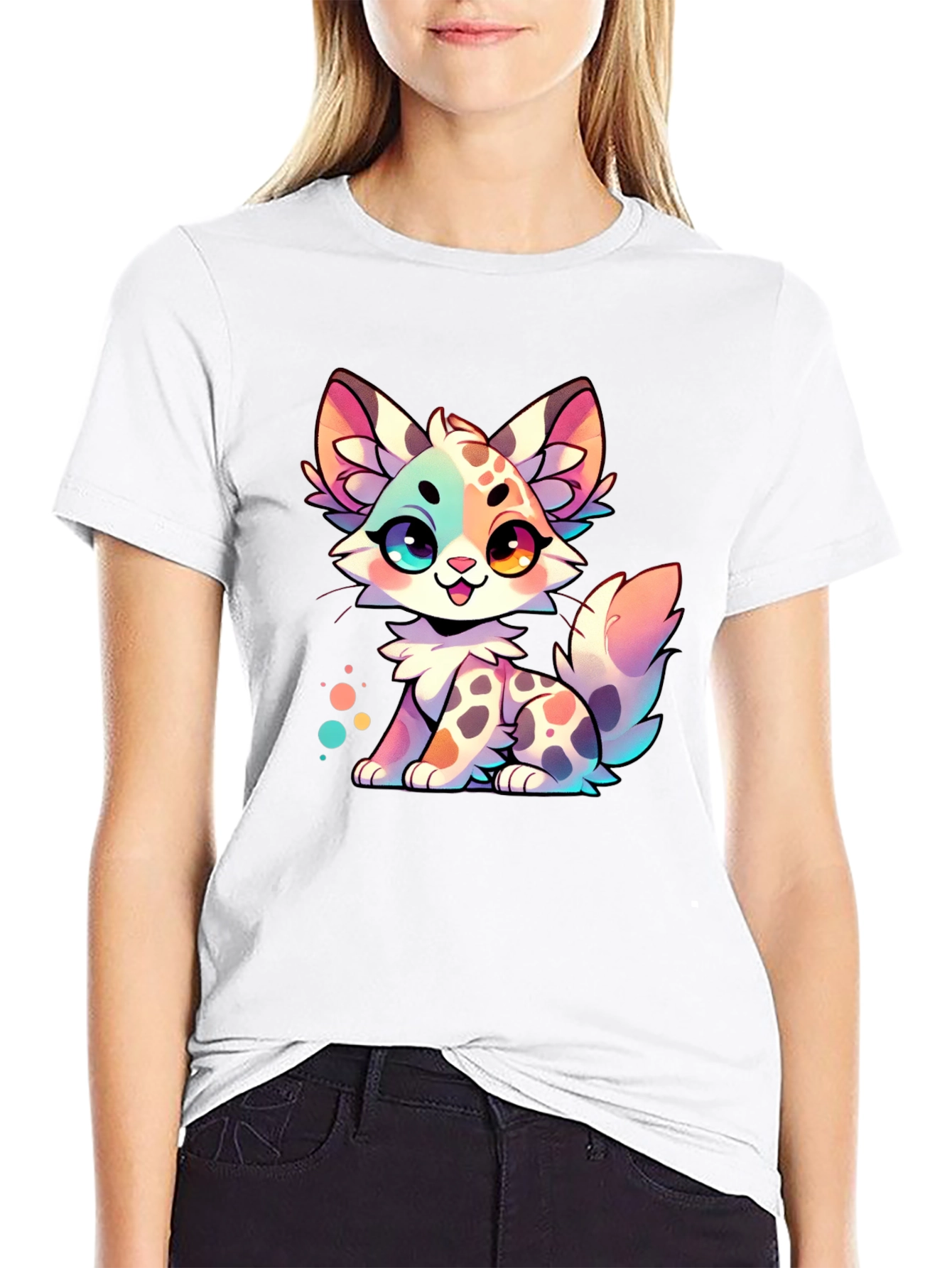 Cute Cartoon Kitten Graphic Tee