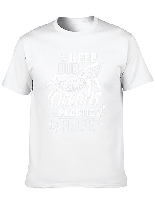 Keep Our Oceans Plastic Free Black T-Shirt