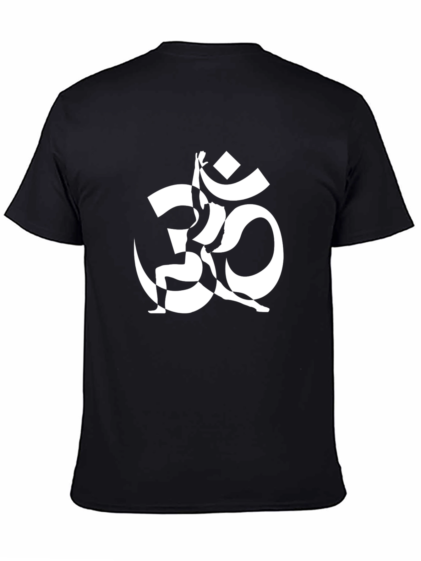 Black Tee with Om Symbol Graphic