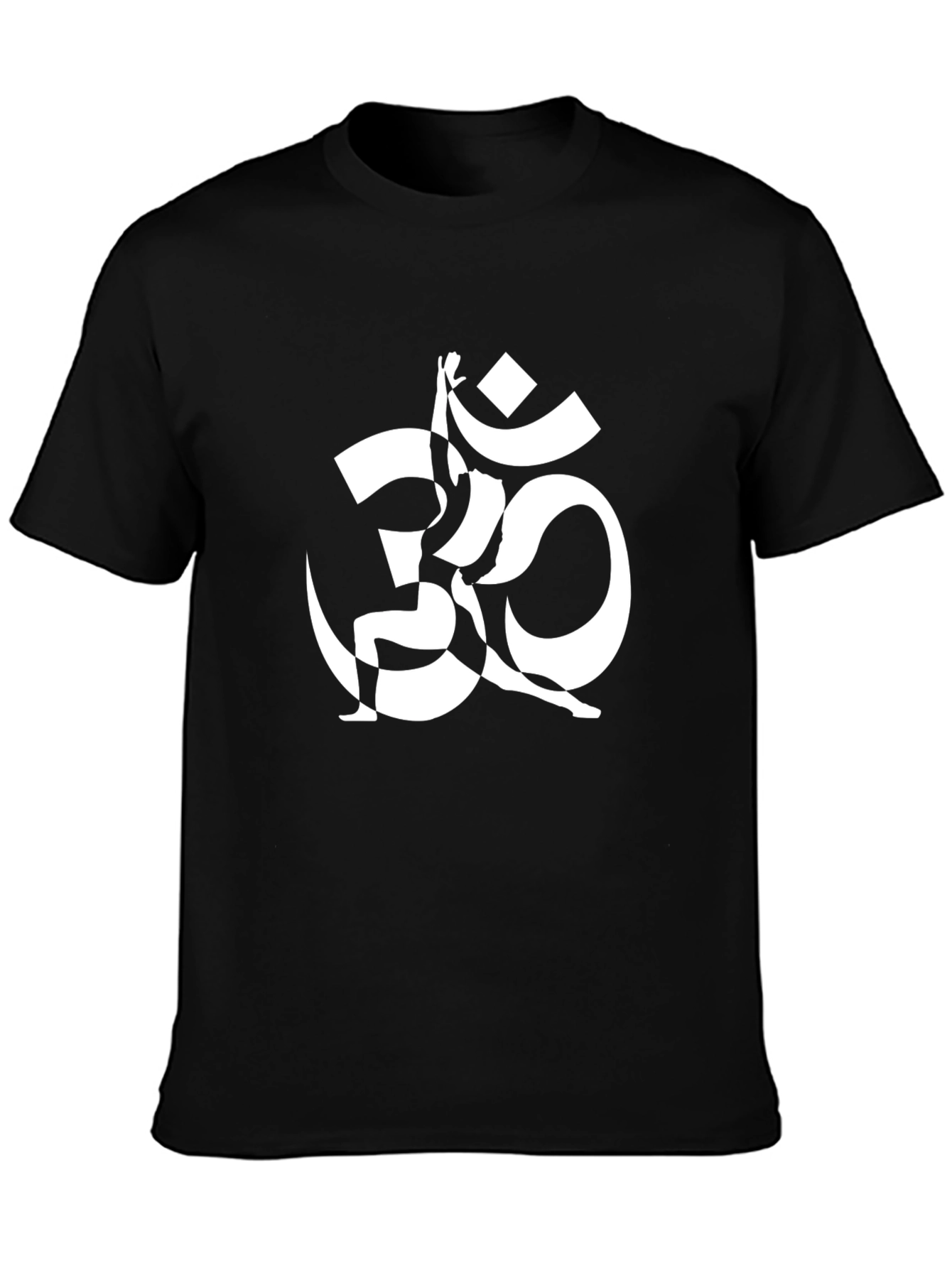 Black Tee with Om Symbol Graphic