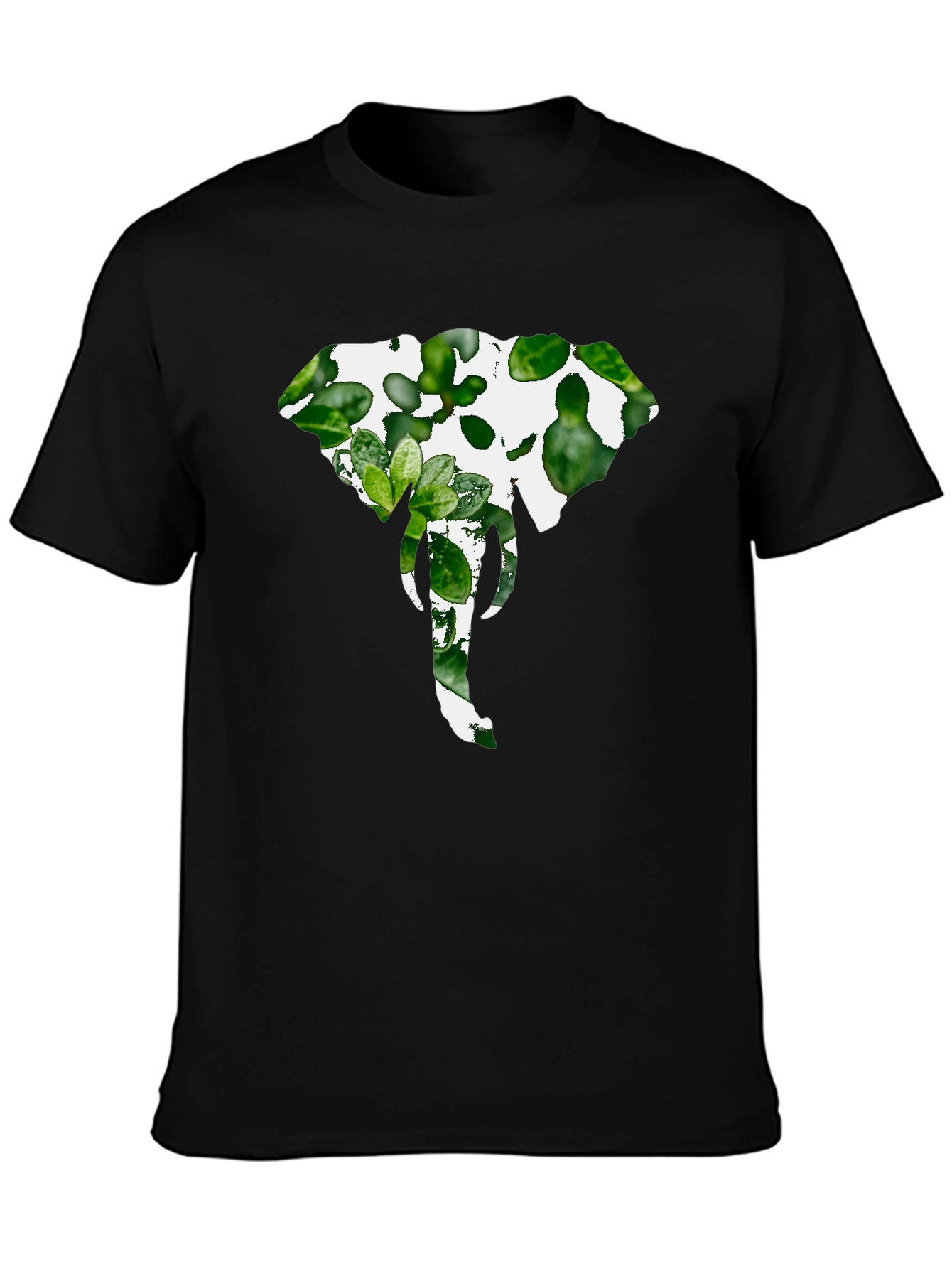 Elephant Plant Graphic Tee - Stylish Black Shirt